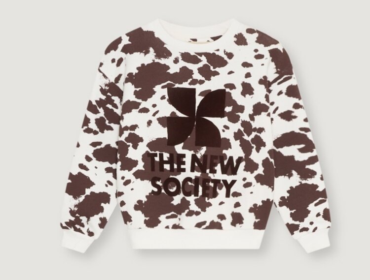 The New Society TNS Logo Sweatshirt Cow Print