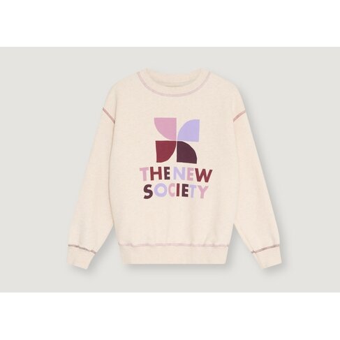The New Society TNS Logo Sweatshirt Whisper White Melange Multicolor