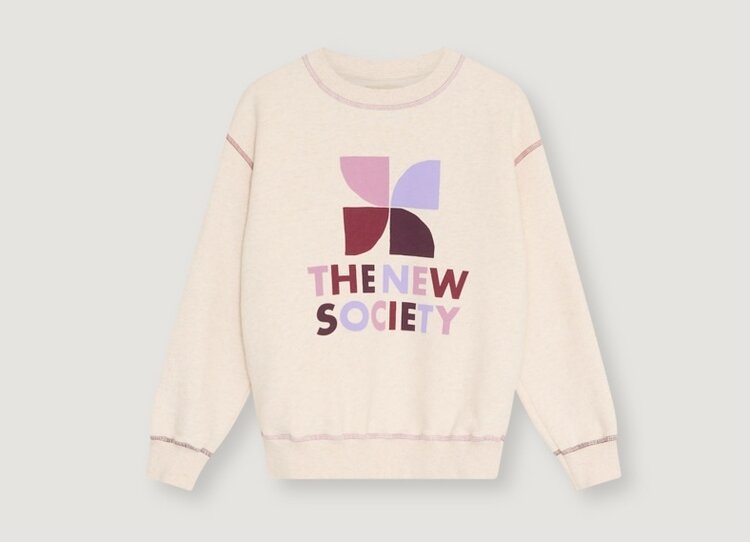 The New Society TNS Logo Sweatshirt Whisper White Melange Multicolor
