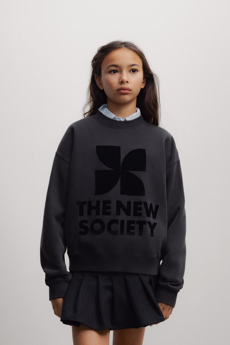 The New Society TNS Logo Teen Sweatshirt Moonless Night