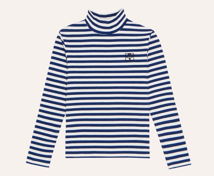 The Campamento Blue Stripes Turtle Neck Tshirt