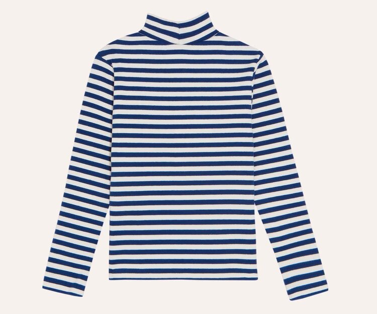 The Campamento Blue Stripes Turtle Neck Tshirt