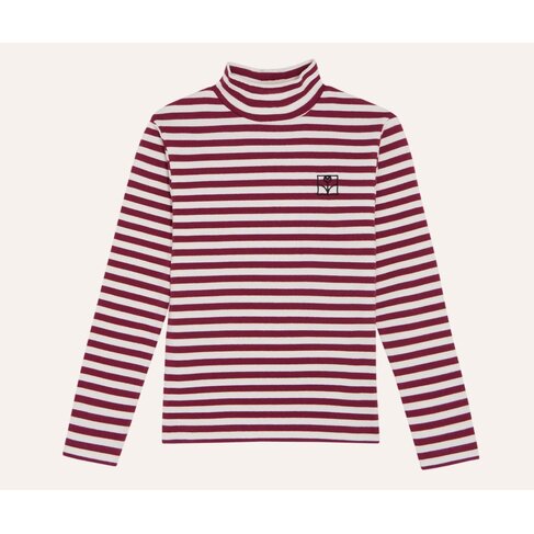 The Campamento Burgundy Stripes Turtle Neck Tshirt
