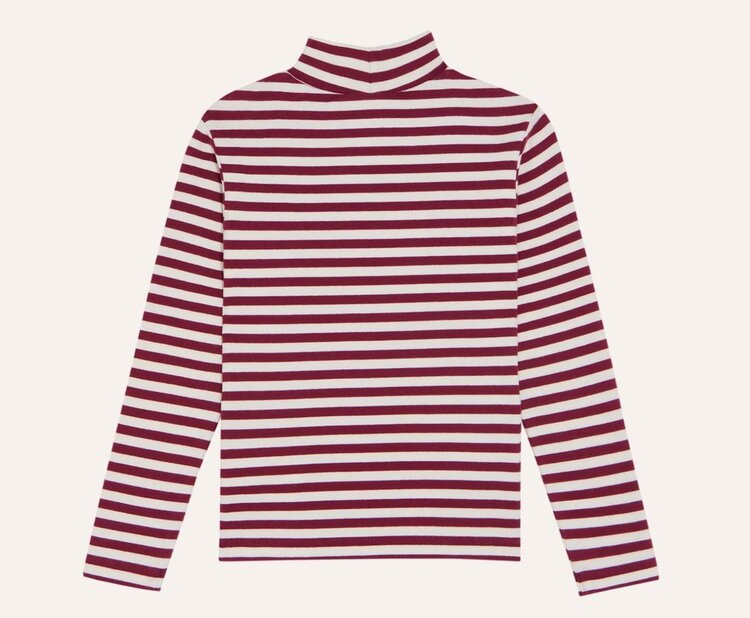 The Campamento Burgundy Stripes Turtle Neck Tshirt