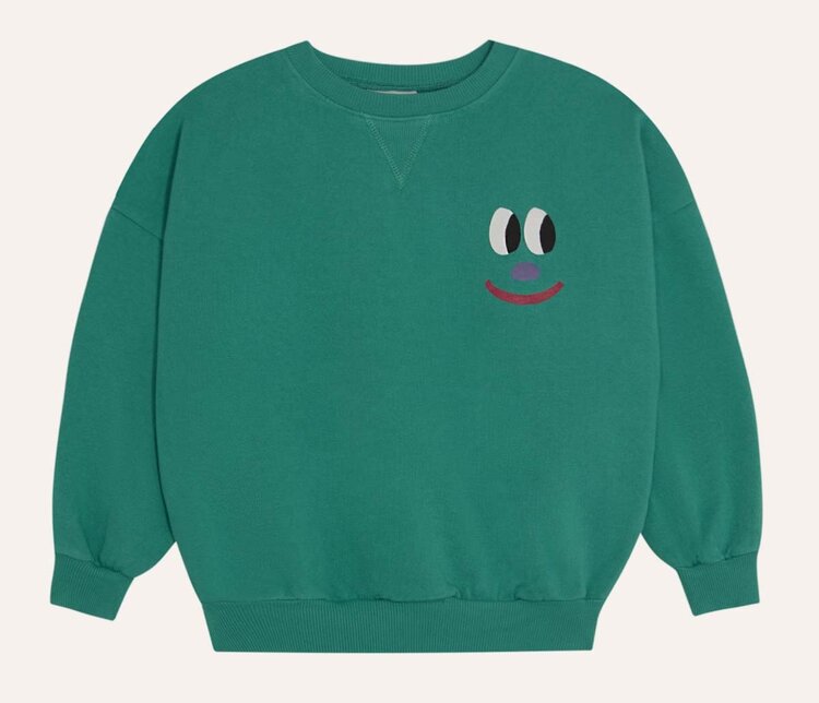 The Campamento Smiling Face Green Sweatshirt