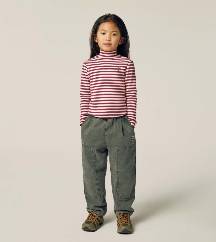 The Campamento Burgundy Stripes Turtle Neck Tshirt