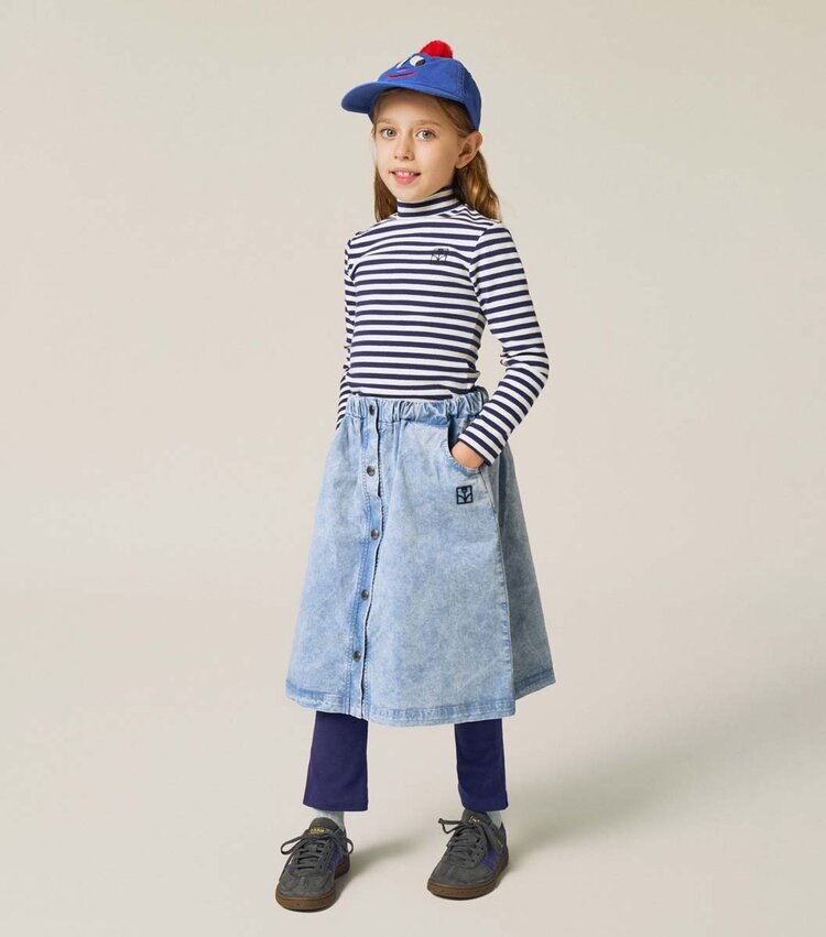 The Campamento Blue Stripes Turtle Neck Tshirt