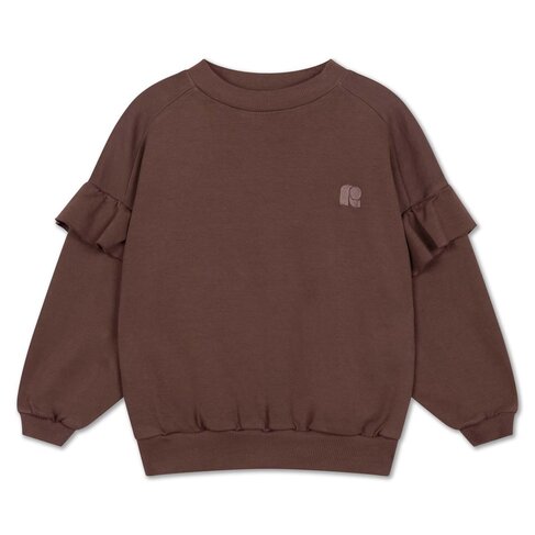 REPOSE AMS Ruffle Sweater - dark chocolate