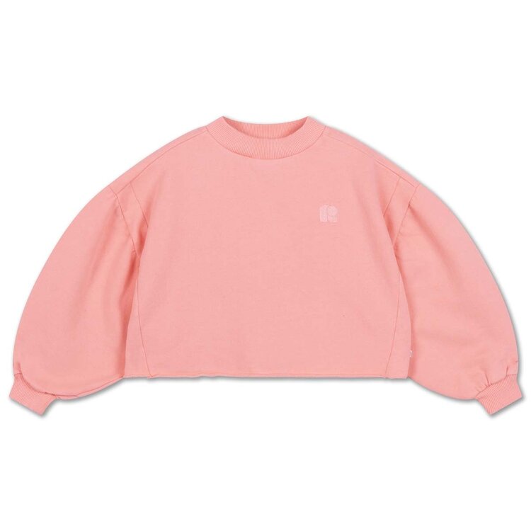 REPOSE AMS Crop Heart Sweater - cheeky flamingo