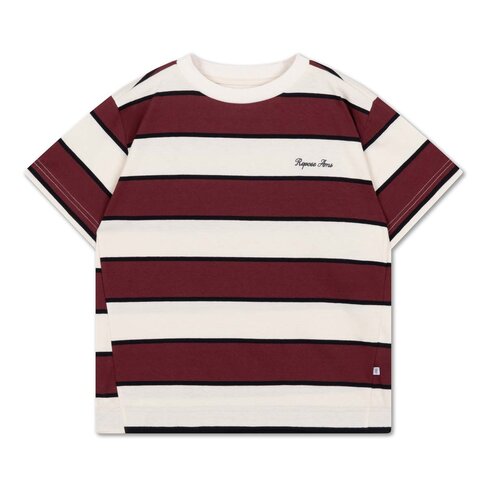 REPOSE AMS Tee Shirt - mulberry stripe