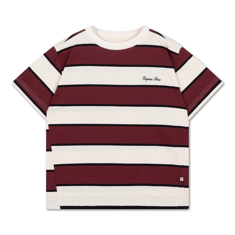 REPOSE AMS T-shirt - mulberry stripe