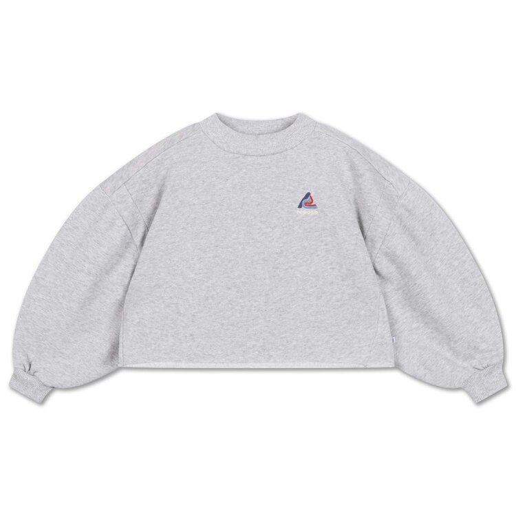 REPOSE AMS Crop Heart Sweater - light grey