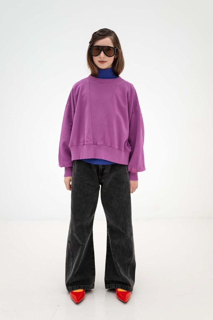 REPOSE AMS Wide Leg Denim Pants - slate grey