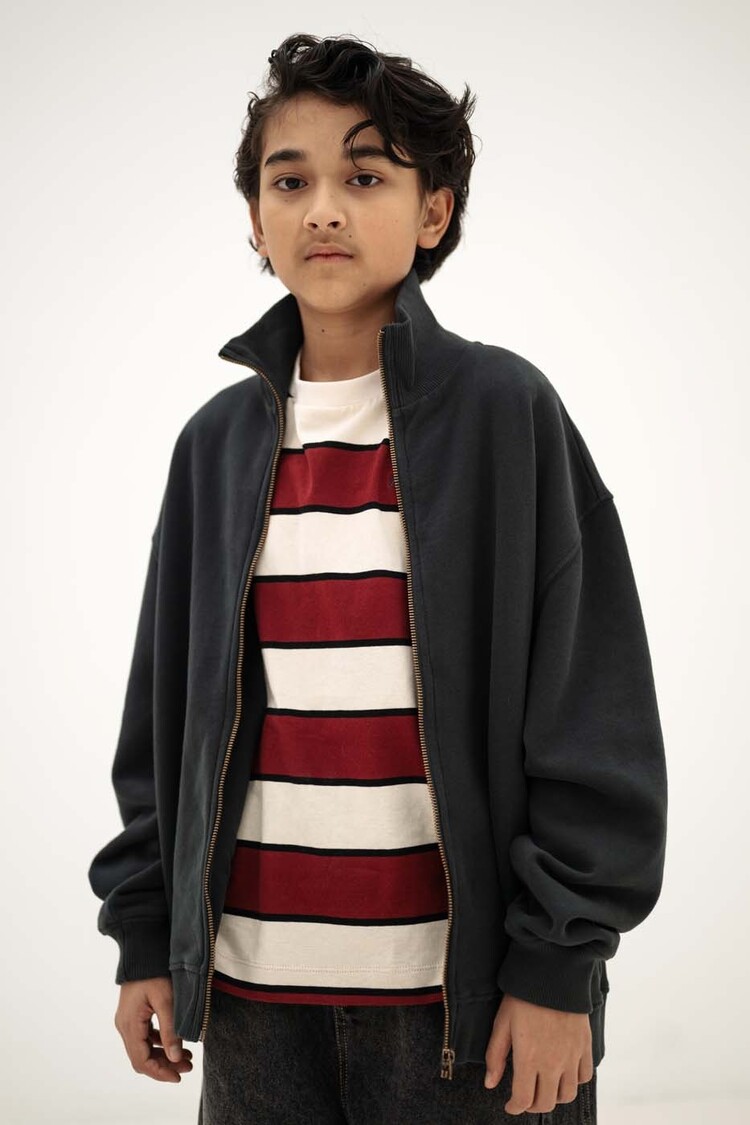 REPOSE AMS T-shirt - mulberry stripe