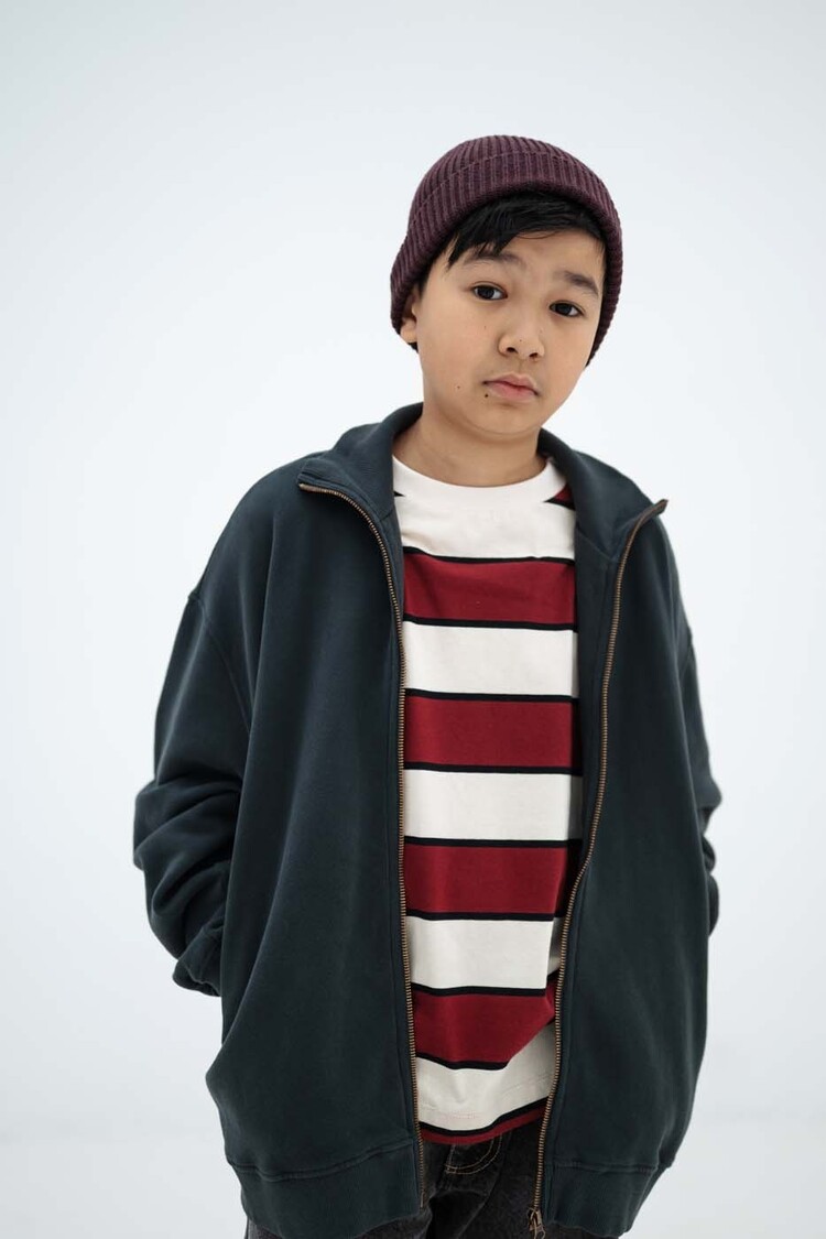 REPOSE AMS T-shirt - mulberry stripe