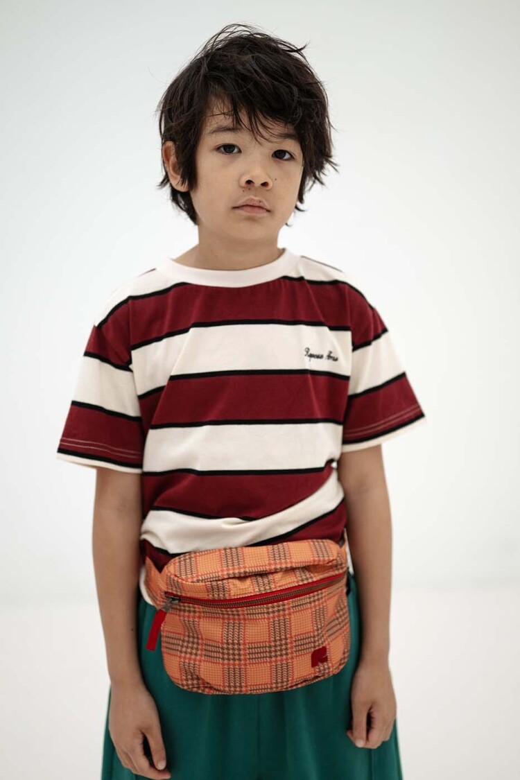 REPOSE AMS T-shirt - mulberry stripe