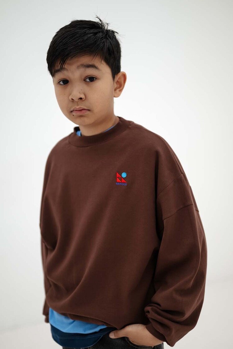 REPOSE AMS Crewneck Sweater - dark chocolate