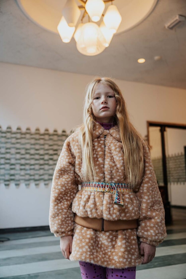REPOSE AMS Faux Fur Bomber Coat - bambi