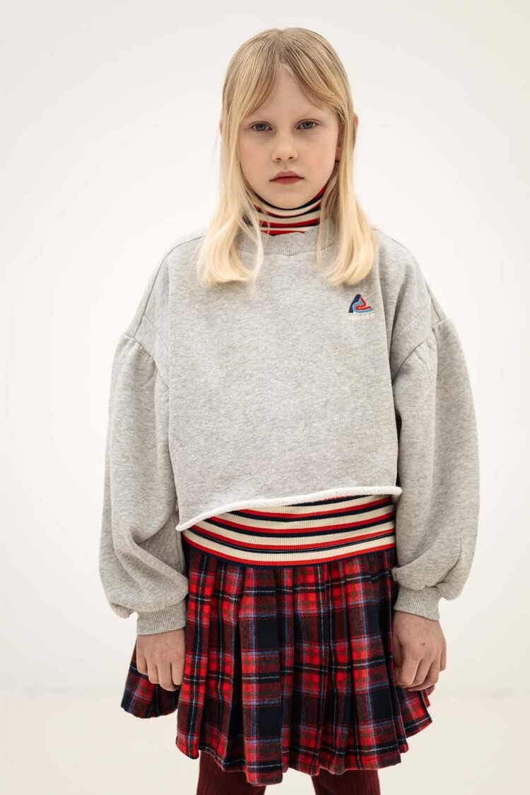 REPOSE AMS Pleated Skirt - firecracker horizon check