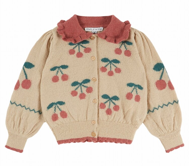 Emile et Ida Cardigan Intarsia Cherises