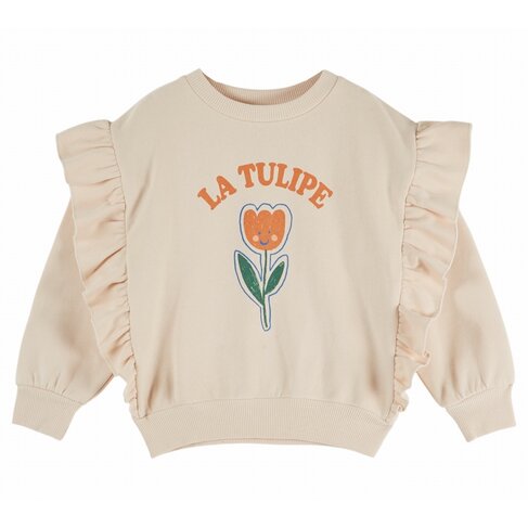 Emile et Ida Sweat Ruffle Tulipe - Farine
