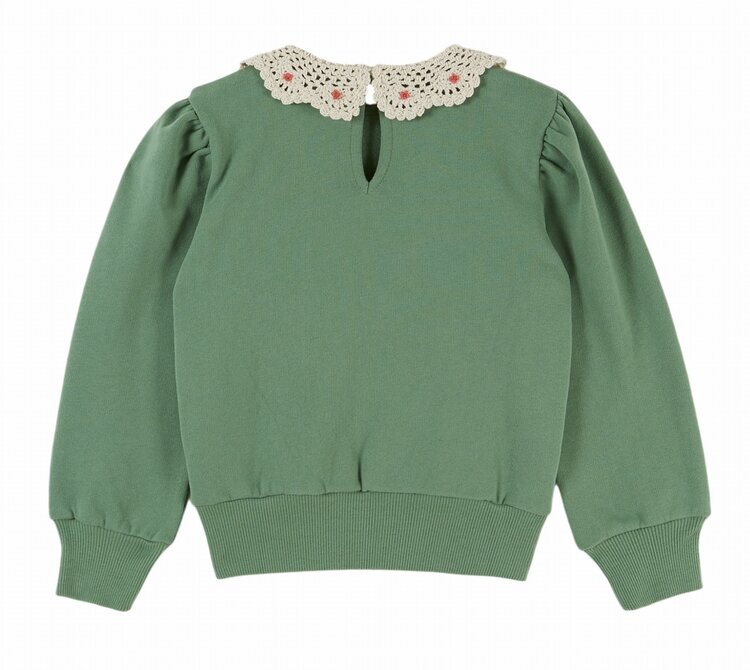 Emile et Ida Sweat Col Crochet - Olive