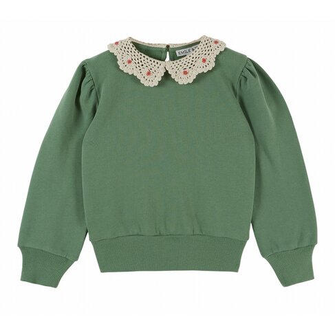 Emile et Ida Sweat Col Crochet - Olive