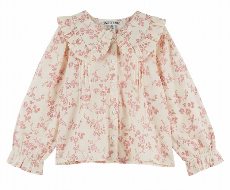 Emile et Ida Blouse imp Grand Col Volant - Rosalie