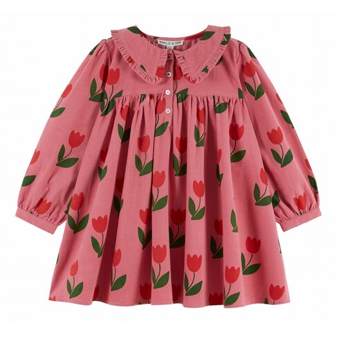 Emile et Ida Robe Ample Col Volant - Grande Tulipe