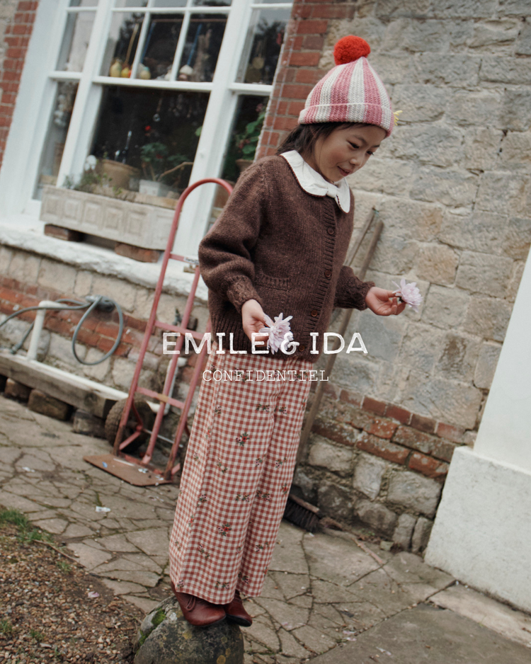 Emile et Ida Ts Uni Picote Jersey Flamme - Ecru Acajou