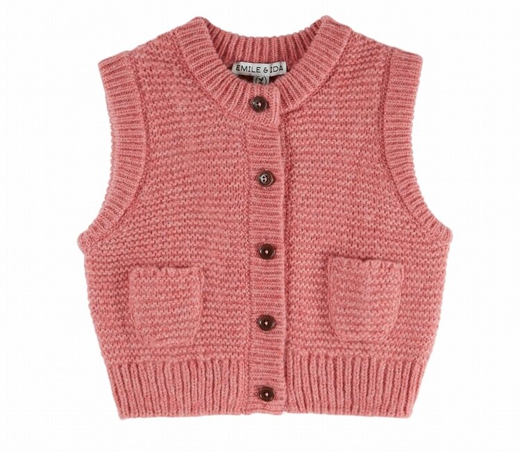 Emile et Ida Gilet Sans Manches Doudou - Blush