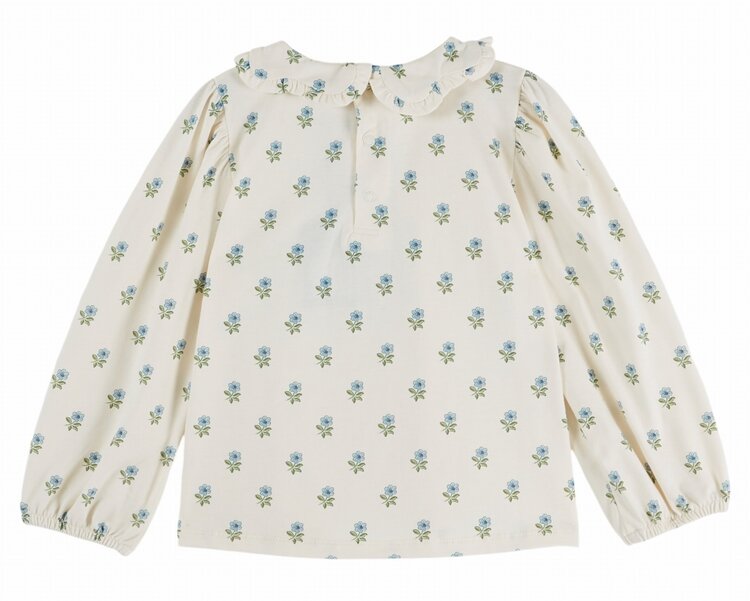 Emile et Ida Blouse Jersey Col Fleur - Scarlet