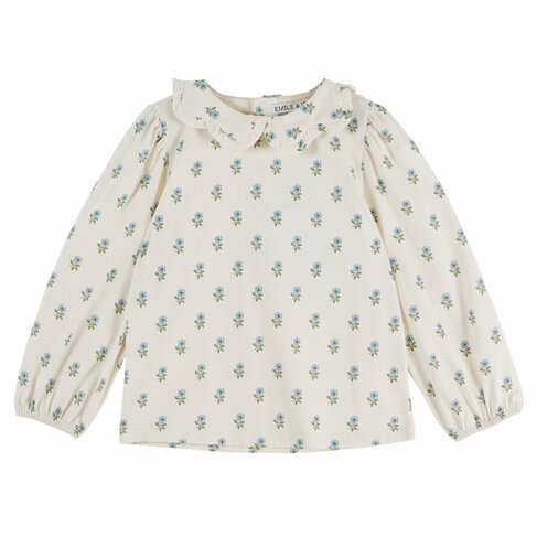 Emile et Ida Blouse Jersey Col Fleur - Scarlet