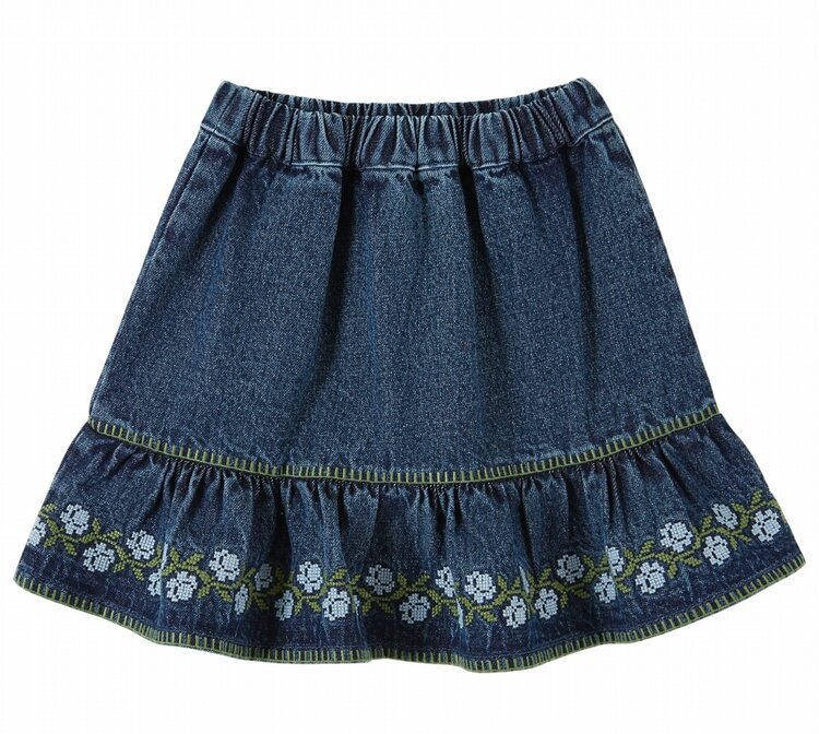 Emile et Ida Jupe Denim Brodee