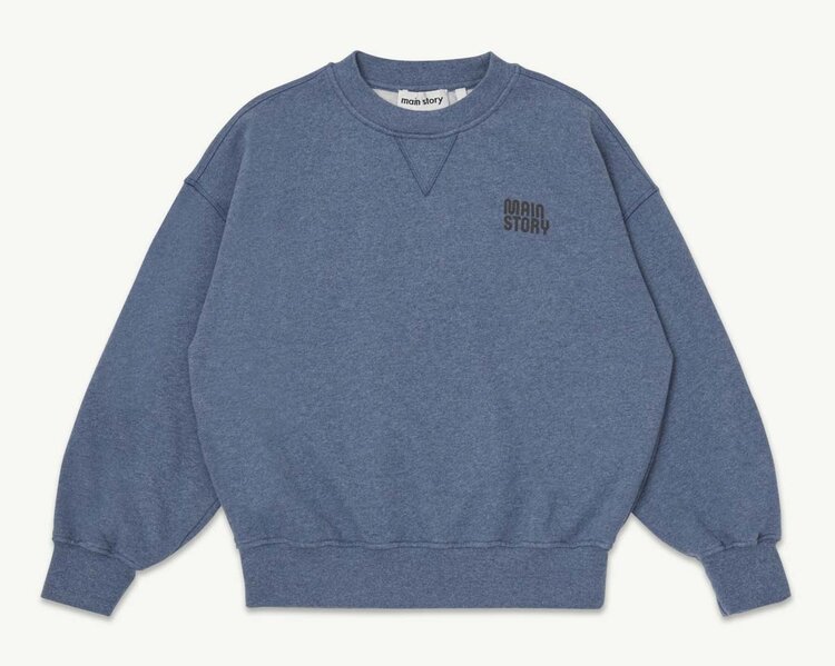 Main Story UK Crew Sweatshirt - Blue Melange Fleece