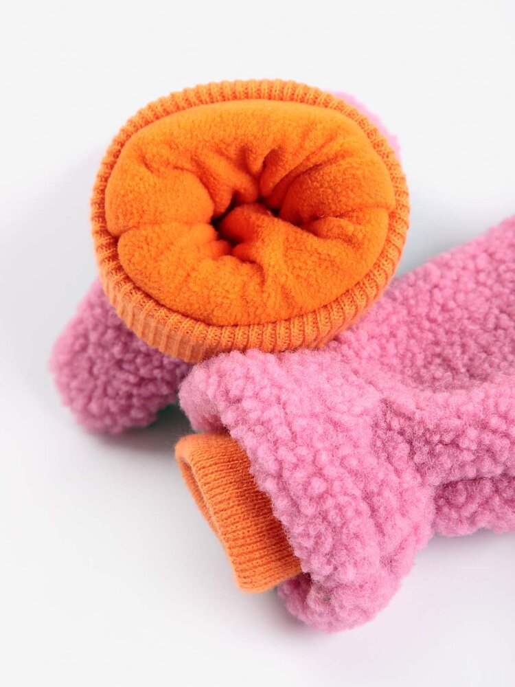 Bobo Choses Color Block sheepskin mittens