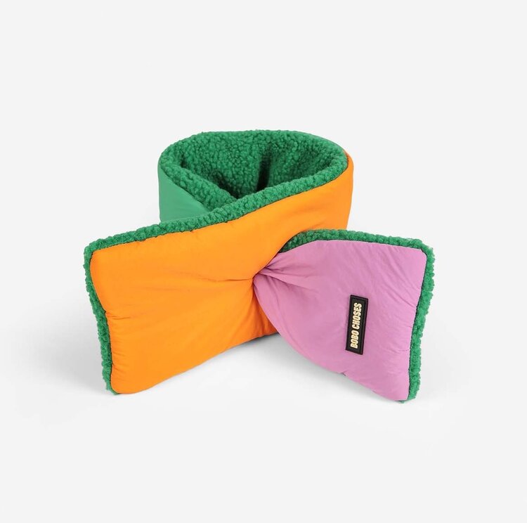 Bobo Choses Color Block sheepskin neck warmer