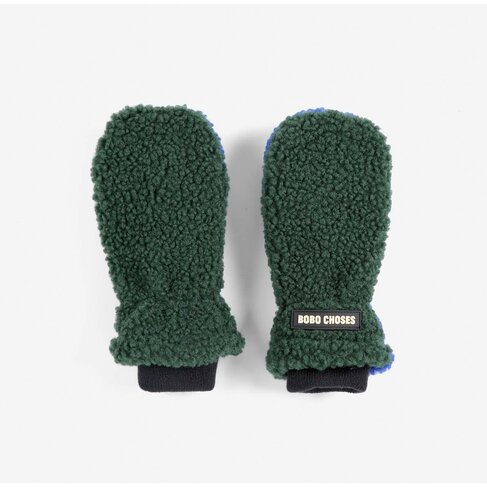 Bobo Choses Color Block sheepskin mittens