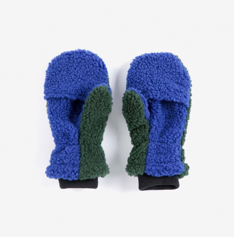 Bobo Choses Color Block sheepskin mittens