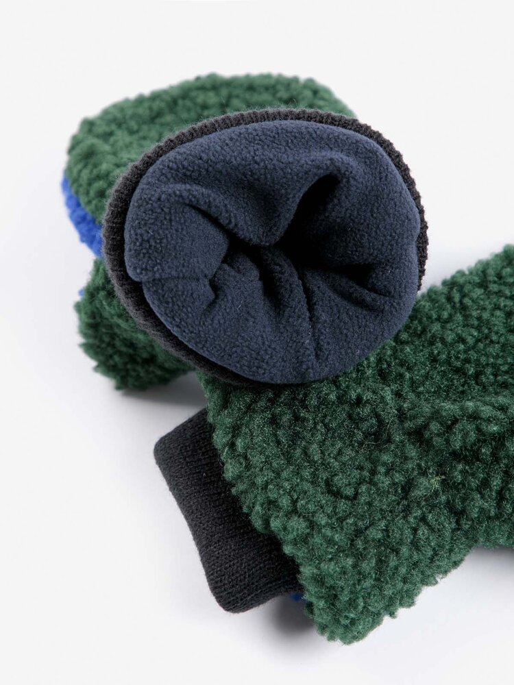 Bobo Choses Color Block sheepskin mittens