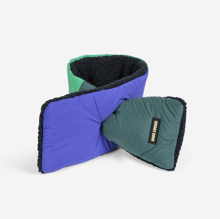 Bobo Choses Color Block sheepskin neck warmer