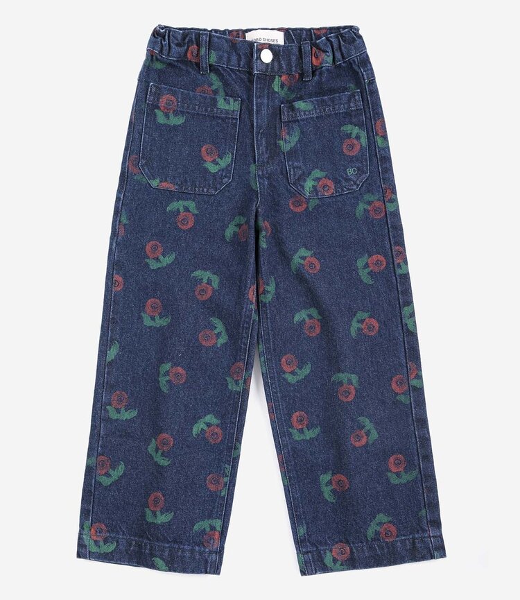 Bobo Choses Stamp Bloom all over denim pants