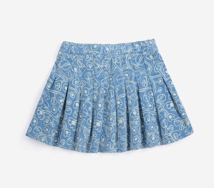 Bobo Choses  Sketchy Flowers all over corduroy skirt
