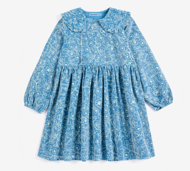 Bobo Choses Sketchy Flowers all over corduroy dress