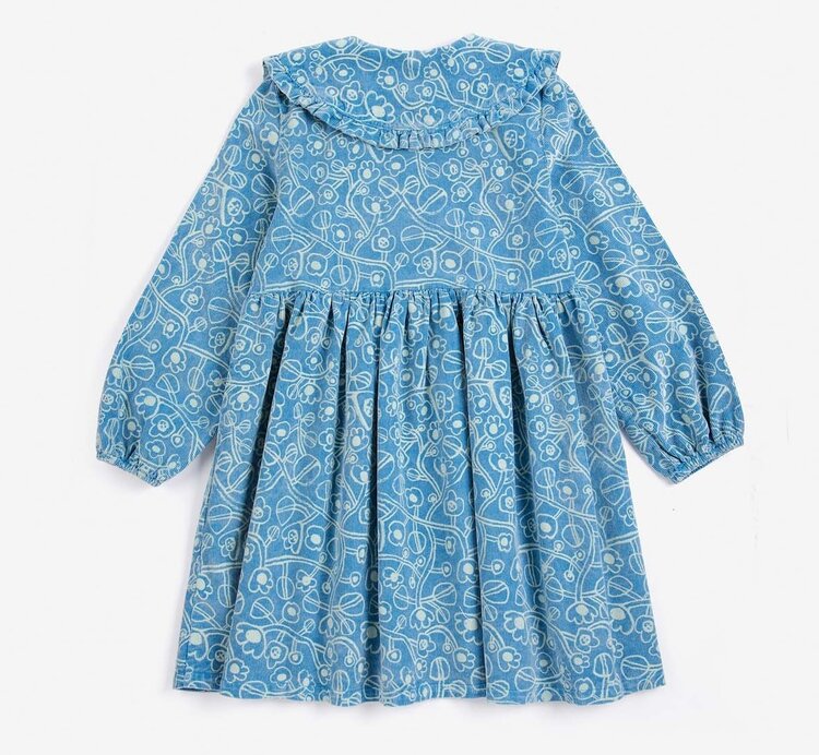 Bobo Choses Sketchy Flowers all over corduroy dress