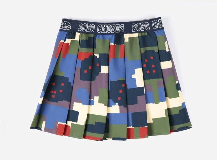 Bobo Choses Paint Forest all over pleated skirt