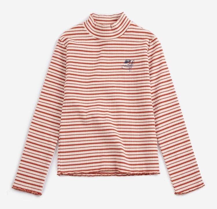 Bobo Choses Energy Flower Stripes turtle neck T-shirt