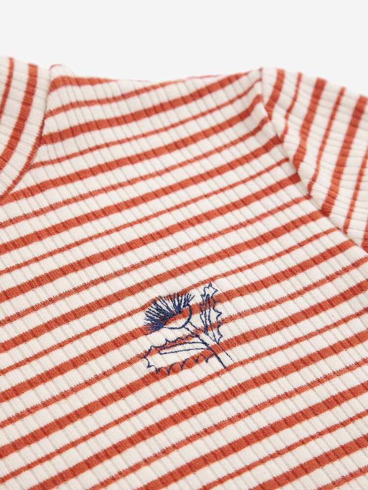 Bobo Choses Energy Flower Stripes turtle neck T-shirt