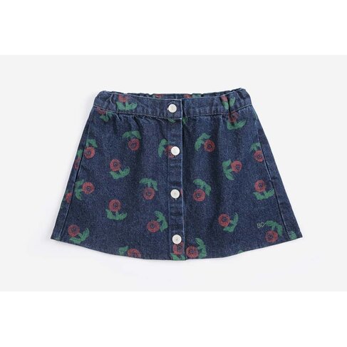Bobo Choses Stamp Bloom all over denim skirt