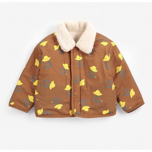 Bobo Choses Baby Pixel Abduction sheepskin reversible jacket